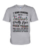 Image of F-Bomb Grandma With Tatoos Pretty Eyes Tote Bag - Guys V-Neck - Unisex Long Sleeve