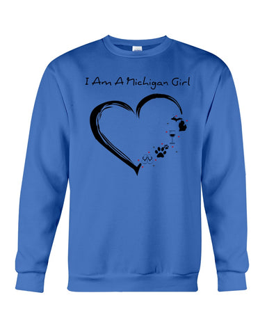 Michigan Girl Heart T-Shirt - Sweatshirt - Unisex Tank Top