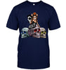 Image of Colorful Skull Of Three Girls T-Shirt - Guys Tee - Ladies V-Neck