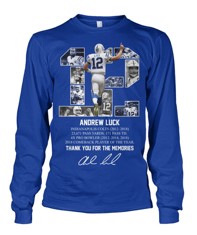 12 Years Of Andrew Luck Limited Classic T- Shirt - Guys Tee - Unisex Long Sleeve