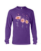 Image of Breast Cancer - Color Drop Flower T-Shirt - Ladies Tee - Unisex Long Sleeve