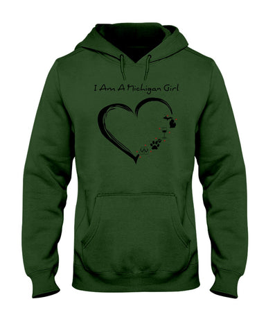 Michigan Girl Heart T-Shirt - Hoodie - Ladies Tee