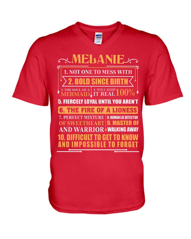 Melanie Characteristic Limited Classic T-Shirt - Guys V-Neck - Basketweave Tote Bag