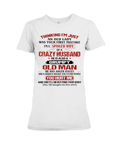 A Wife Of A Grumpy Husband Limited Classic T-Shirt - Ladies Flowy Tank - Ladies Tee