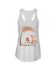 Image of Lovely Pug In Fall T-Shirt - Sweatshirt - Ladies Flowy Tank