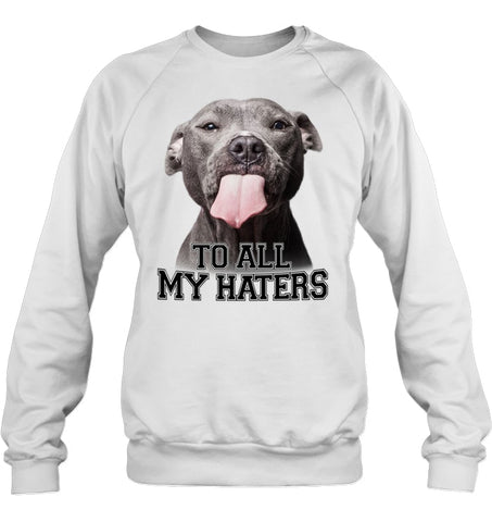 Pit Bull To All My Hater Limited Classic T- Shirt - Ladies Flowy Tank - Sweatshirt