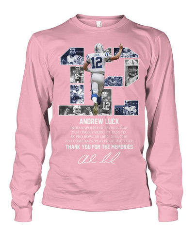 12 Years Of Andrew Luck Limited Classic T- Shirt - Guys Tee - Unisex Long Sleeve