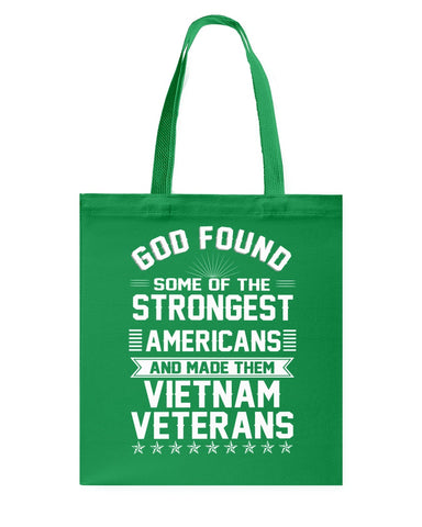 Vietnam Veterans- Strongest Americans Tote Bag - Guys Tee - Basketweave Tote Bag