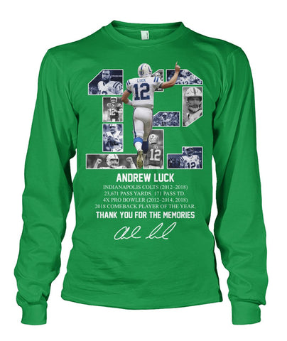 12 Years Of Andrew Luck Limited Classic T- Shirt - Guys Tee - Unisex Long Sleeve