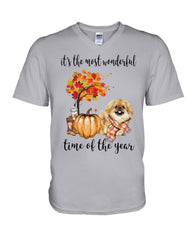 Pekingese - The Most Wonderful Time T-Shirt - Guys V-Neck - Unisex Long Sleeve