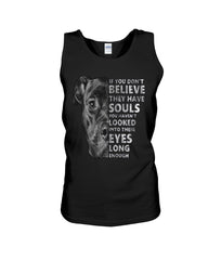 Look Into Pitbull's Eye T-Shirt - Unisex Tank Top - Ladies Flowy Tank