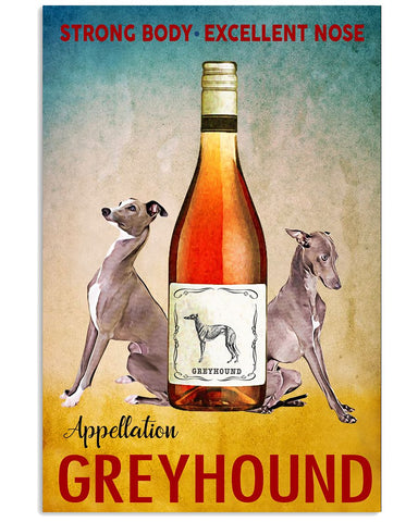 Greyhound Dog In Wine Vertical Poster