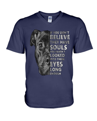 Look Into Pitbull's Eye T-Shirt - Ladies Tee - Guys V-Neck