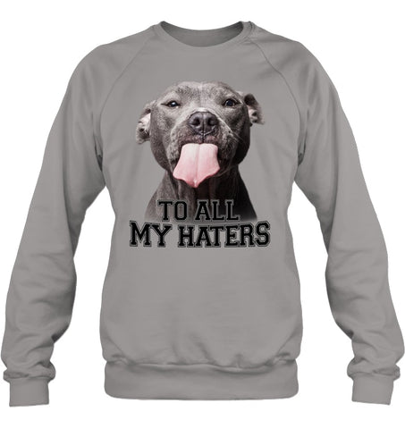 Pit Bull To All My Hater Limited Classic T- Shirt - Ladies Flowy Tank - Sweatshirt