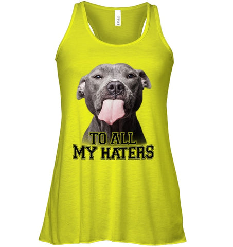 Pit Bull To All My Hater Limited Classic T- Shirt - Ladies Flowy Tank - Sweatshirt