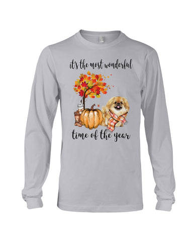 Pekingese - The Most Wonderful Time T-Shirt - Guys V-Neck - Unisex Long Sleeve