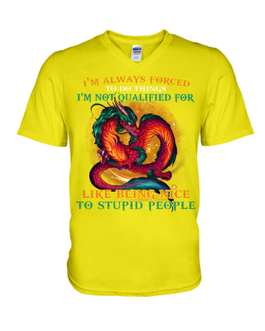 I'm Not Qualified For Like Being Nice To Stupid People Limited Classic T-Shirt - Guys V-Neck - Basketweave Tote Bag