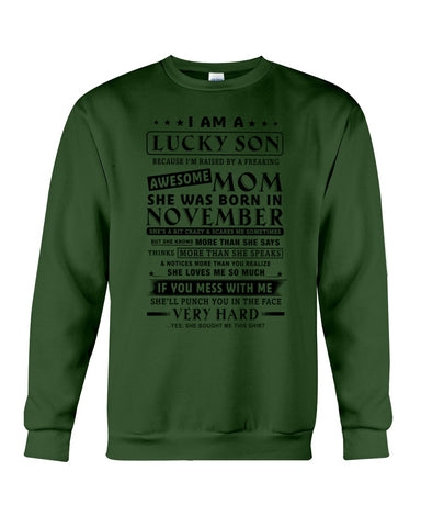 Lucky Son Of A November Awesome Mom Limited Classic T- Shirt - Guys Tee - Sweatshirt