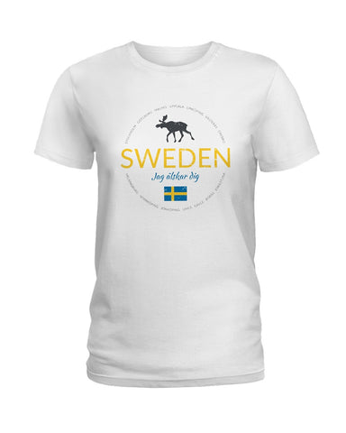 Sweden Jag Alsker Dig Limited Classic T- Shirt - Ladies Tee - Guys V-Neck