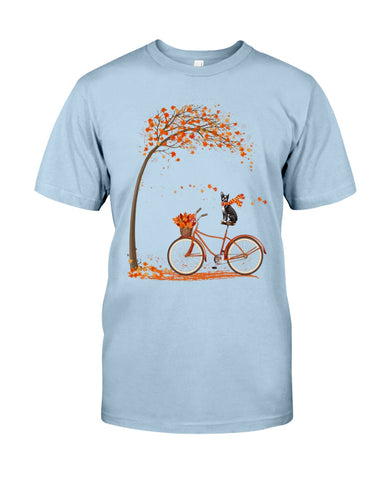 Boston Terrier Dog In Fall Limited Classic T-Shirt - Guys Tee - Unisex Long Sleeve