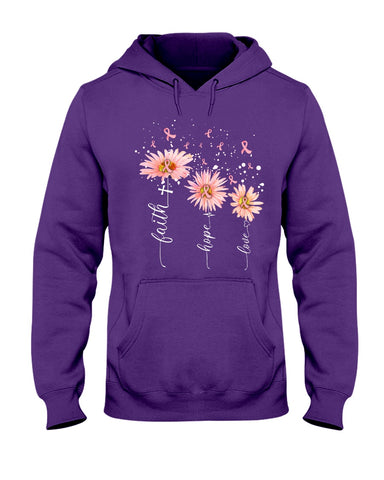 Breast Cancer - Color Drop Flower T-Shirt - Youth Tee - Hoodie