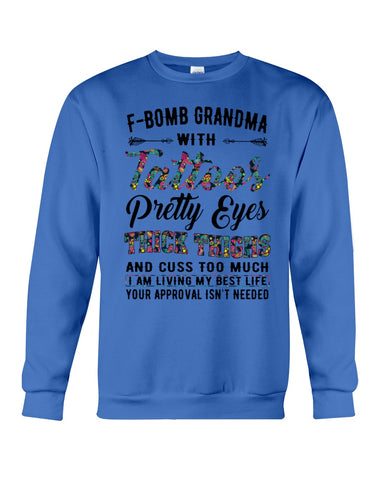 F-Bomb Grandma With Tatoos Pretty Eyes Tote Bag - Sweatshirt - Ladies Flowy Tank