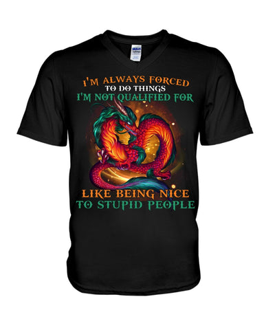 I'm Not Qualified For Like Being Nice To Stupid People Limited Classic T-Shirt - Guys V-Neck - Basketweave Tote Bag