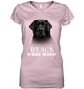 Image of Black Labrador No Sugar No Cream Mug - Hoodie - Ladies V-Neck