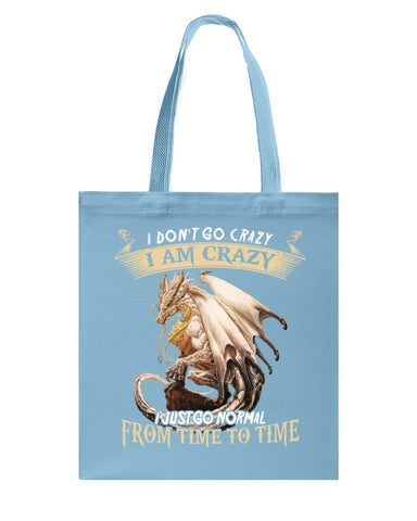 Don't Go Crazy I'm Crazy T-Shirt - Guys V-Neck - Basketweave Tote Bag