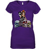 Image of Colorful Skull Of Three Girls T-Shirt - Guys Tee - Ladies V-Neck