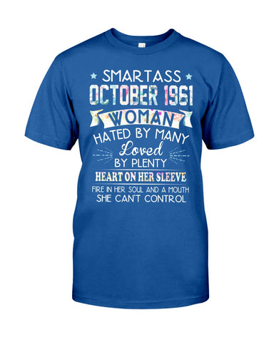 Smartass October 1961 Classic T-Shirt - Guys Tee - Basketweave Tote Bag