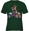 Image of Colorful Skull Of Three Girls T-Shirt - Ladies Tee - Youth Tee