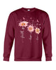 Image of Breast Cancer - Color Drop Flower T-Shirt - Guys Tee - Sweatshirt