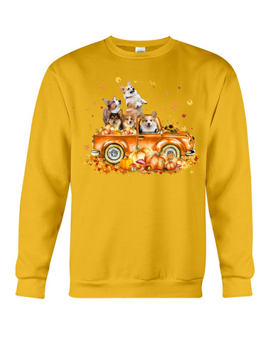 Dogs Reunion On Pumpkin Car T-Shirt - Sweatshirt - Unisex Tank Top