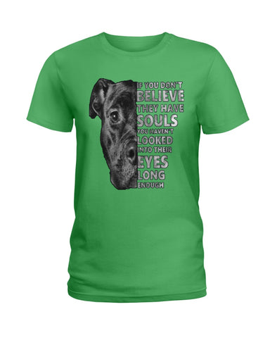 Look Into Pitbull's Eye T-Shirt - Ladies Tee - Guys V-Neck