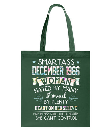 Smartass December 1966 T-Shirt - Guys Tee - Basketweave Tote Bag