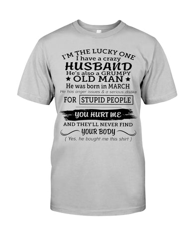 I Have A Crazy Husband Classic T-Shirt - Guys Tee - Basketweave Tote Bag