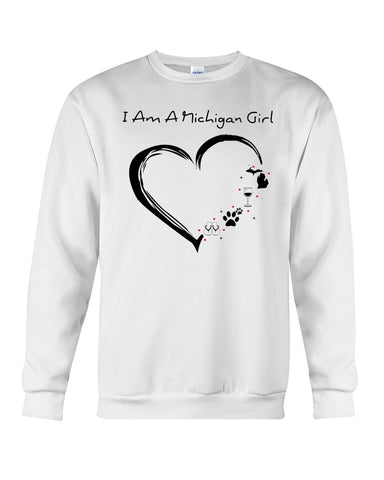 Michigan Girl Heart T-Shirt - Sweatshirt - Unisex Tank Top