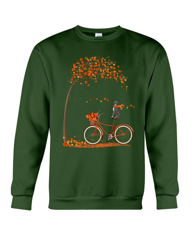 Greyhound Dog In Fall T-Shirt - Sweatshirt - Ladies Flowy Tank