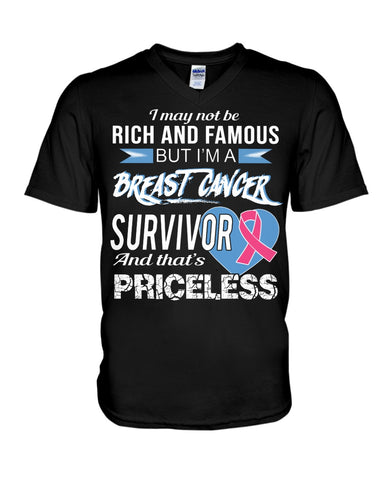 I'm A Breast Cancer Survivor And That's Priceless Limited Classic T- Shirt - Hoodie - Guys V-Neck