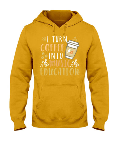 I Turn Coffee Into Music Education T-Shirt - Hoodie - Guys V-Neck