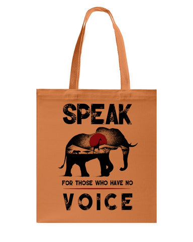 Elephant Speakfor Those Who Have No Voice T-Shirt - Guys Tee - Basketweave Tote Bag