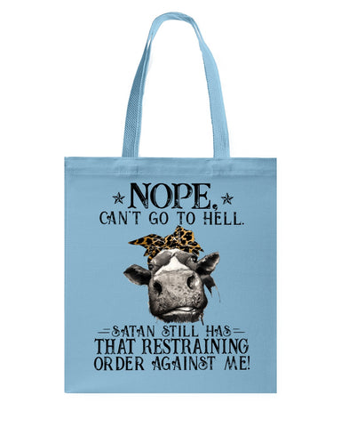 Cow- Nope Can't Go To Hell Limited Classic T- Shirt - Guys V-Neck - Basketweave Tote Bag