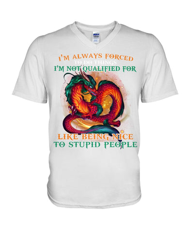 I'm Not Qualified For Like Being Nice To Stupid People Limited Classic T-Shirt - Guys V-Neck - Basketweave Tote Bag