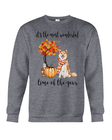 Akita The Most Wonderful Time Of Year T-Shirt - Guys Tee - Sweatshirt