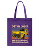 Image of Get In Loser We're Saving Halloweentown Tote Bag - Guys Tee - Basketweave Tote Bag