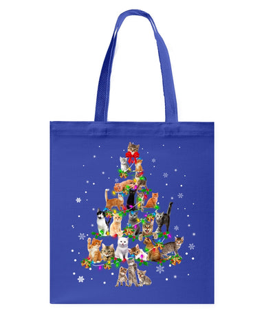 Unique Cat Christmas Tree Limited Classic T-Shirt - Guys Tee - Basketweave Tote Bag