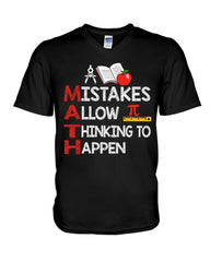 Math Teacher - Mistake Allow Thinking To Happen Classic T-Shirt - Guys V-Neck - Basketweave Tote Bag