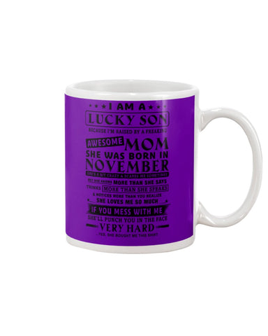 Lucky Son Of A November Awesome Mom Limited Classic T- Shirt - Mug