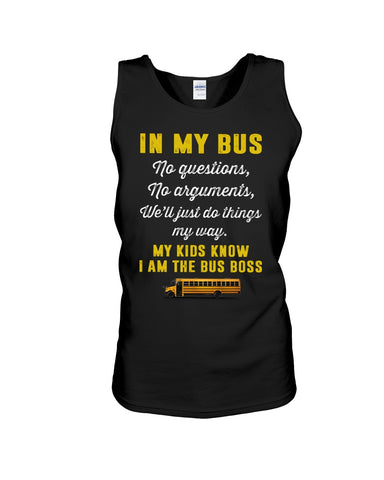 In My Bus I'm The Bus Boss Tote Bag - Unisex Tank Top - Ladies Flowy Tank